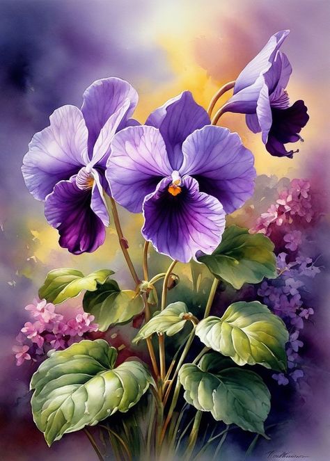 The best flower perfection result by George Pergentino de Souza - Playground Flower Painting Canvas Tutorials, Purple Flowers Painting, Pansy Art, Pansies Art, Orchid Photography, Macro Photography Flowers, Lotus Flower Art, Flower Outline, Botanical Artwork