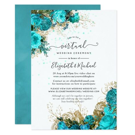 Bridal Shower By Mail, Turquoise Wedding Invitations, Vintage Shabby Chic Wedding, Gold Bachelorette Party, Bachelorette Weekend Invitations, Gold Bachelorette, Virtual Baby Shower Invitation, Shower By Mail, Shabby Chic Flowers