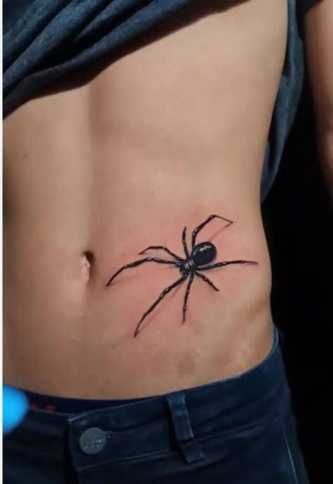 Spider Tattoo Men Stomach, Lower Stomach Tattoos For Men Design, Spider Tattoo For Men, Small Tattoo Chest, Lower Abdomen Tattoo Men, Realistic Spider Tattoo, Spider Tattoos For Men, Spider Tattoo Men, Abdomen Tattoo