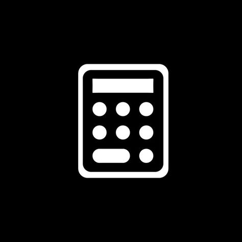 All Apps Icon Black, Black And White Calculator Icon, Black App Icons Calculator, Phone App Icons Black, Dark Phone Icon, Phone App Icon Aesthetic Black, Dark Icons For Apps, Phone Black Icon, Calculator Wallpaper