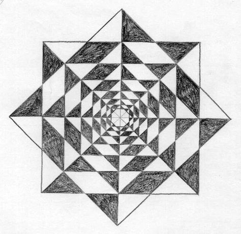 BW caudrado Illusion Kunst, Optical Illusion Drawing, Illusion Drawings, Geometrical Design, 3d Art Drawing, Geometric Pattern Art, Geometric Design Art, Geometry Design, Geometric Drawing