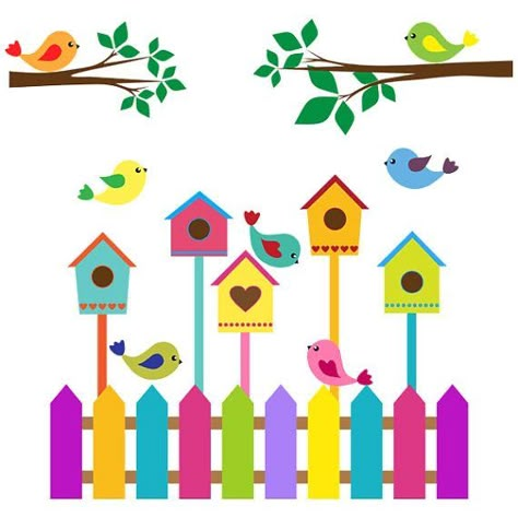 School Board Decoration, School Wall Art, School Murals, School Painting, Nesting Box, Door Decorations Classroom, Bird Theme, Class Decoration, Board Decoration