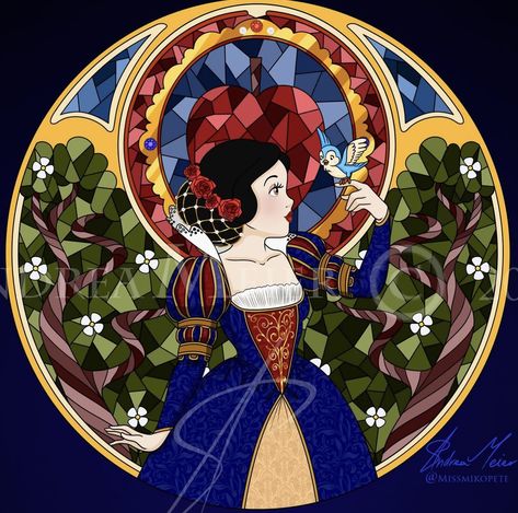 Fan Art Disney, Animated Disney Characters, Snow White Art, Disney Stained Glass, Non Disney Princesses, Deco Disney, Princesas Disney Anime, E Ve, Disney Now