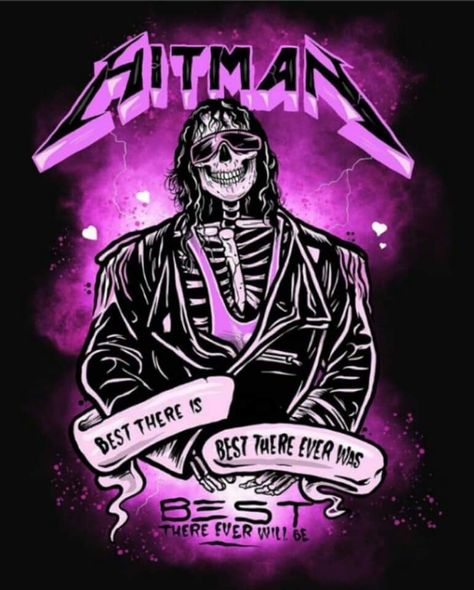 Bret Hart Logo, Pro Wrestling Art, Wwe Immortals, Wrestling Wallpapers, Hart Wallpaper, Male Wrestling, Wwe Art, Wrestling Pictures, Hitman Hart