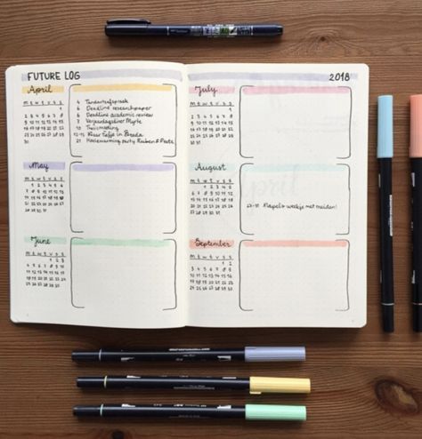 Future Log Layout, Bullet Journal Future Log Layout, Logs Ideas, Weekly Log, Future Log, Bullet Journal 2020, Bullet Journal Aesthetic, Bullet Journal Notebook, Bullet Journal Writing