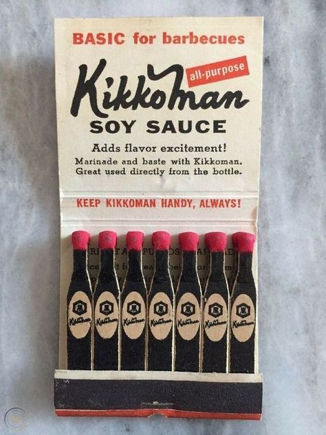 MidCentury Atomic Age Vintage Retro Culture and Ads | Cute matchbook advertising Kikkoman soy sauce | Facebook