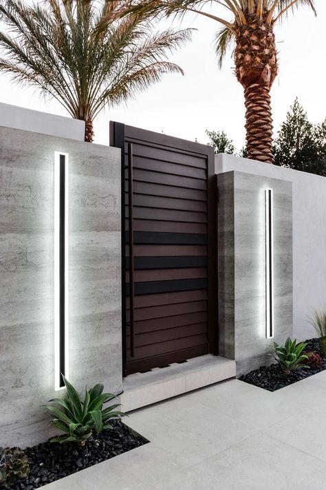 Home Gate Design, House Fence Design, Modern House Exterior Design, Shower Walls, House Gate Design, House Exterior Design, Modern Villa, Gate House, Modern House Exterior Colors