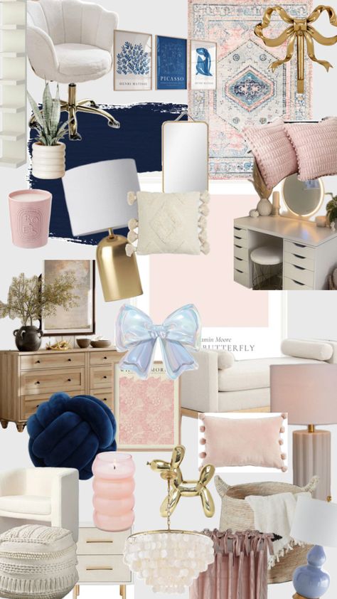 Aesthetic Room Blue, Teen Room Lights, Room Light Blue, Hot Pink Room, Stockholm Aesthetic, Blue Room Decor, Room Wishlist, Classy Rooms, Esthetics Room