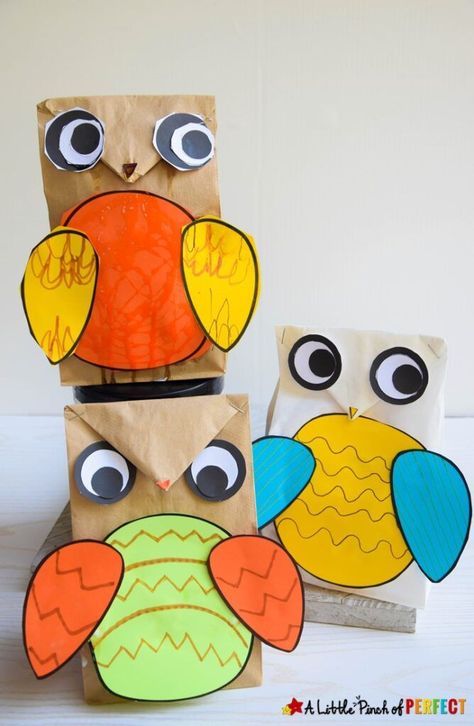 Children can make a brown barn owl, white snowy owl, or use a combination of colors to create an owl craft that’s truly unique. Craft time will be a hoot! You can use the template as many times as you like to match a theme or season. Simply change the color of paper bag to make a brown owl, snowy owl, or colorful owl. The craft template comes with 1 Craft Template to make a single craft and a Classroom Set Template so you can print multiple crafts at one time. Paper Bag Owl, Indoor Kids Crafts, Owl White, Owl Craft, Owl Paper, Paper Bag Crafts, Kids Craft Supplies, Colorful Owl, Brown Owl