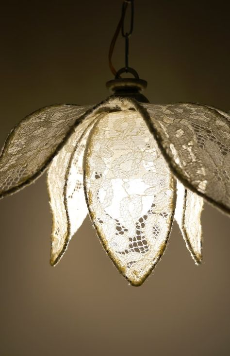 Lace Lotus Ceiling Light With Petals, Flower Art, Pendant Light Lamp, 1990s, Vintage, Lighting, Vintage - Etsy Flower Hanging Light, Diy Lotus Lamp, Diy Flower Light Fixture, Petal Lampshade, Ceiling Lamp Diy, Flower Lamp Diy, Xiao Lantern, Hathor Temple, Diy Ceiling Lamp