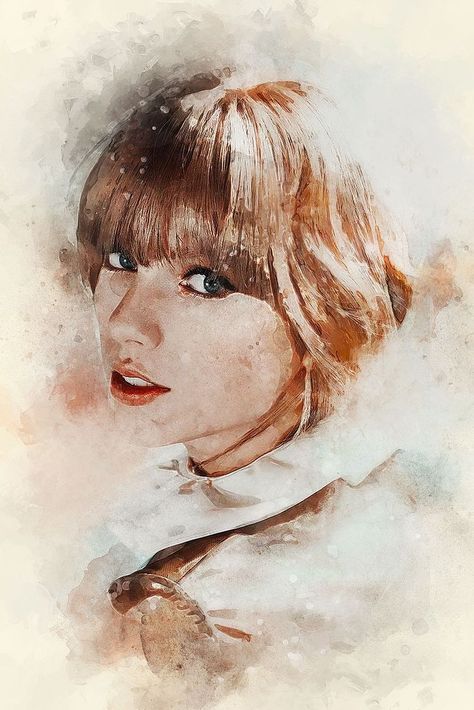 Taylor Swift Watercolor, Taylor Swift Painting, Water Colour, Taylor Swift, Swift, Drawings, Water