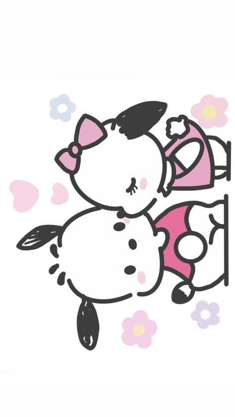 Hello Kitty And Snoopy, Pocchaco Icons Sanrio, Pochacco And His Girlfriend, Hello Kitty Y Su Novio, Ipad Wallper, Sanrio Love, Sanrio Drawing, Pochacco Icons, Pochacco Wallpaper