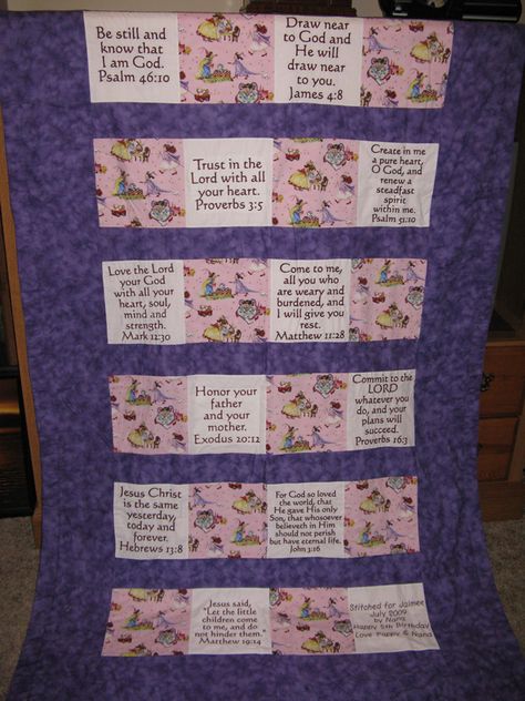 Scripture Quilt Scripture Quilt, Scripture Embroidery, Prayer Quilt, Prayer Blanket, Homemade Quilts, Block Quilt, Wedding Quilt, Rag Quilts, Prayer Shawl