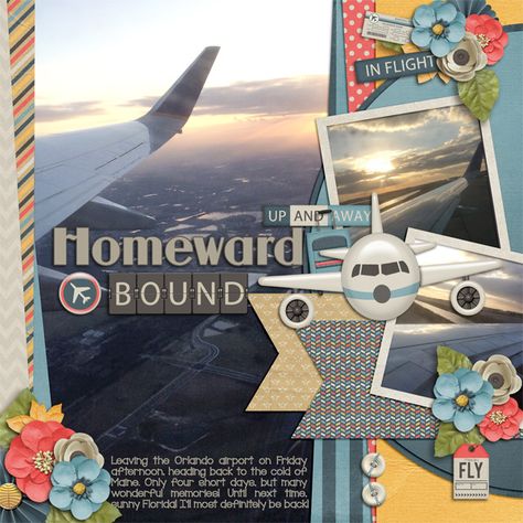 Digi Fly Airport Scrapbook Layouts, Airplane Scrapbook Layouts, Scrapbook Hawaii, Nyc Scrapbook, Scrapbooking Alaska, Hawaii Scrapbook, Travel Layout, Scrapbooking Layouts Travel, Cruise Scrapbook