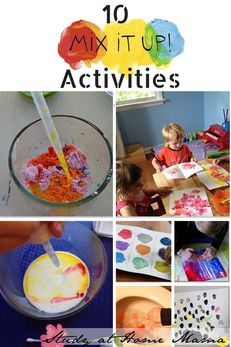 10 Colour Mixing Activites and Mix It Up Book Review -- some of the color mixing ideas are mess-free and some could be considered science experiments Mix It Up Activities, Color Mixing Activities Kindergarten, Mix It Up Book Activities, Reggio Colors Activities, Colour Mixing Activities, Prek Color Mixing Activities, Pre K Color Mixing Activities, Mixing Colors Science Preschool, Colour Mixing Activities Preschool Science Experiments