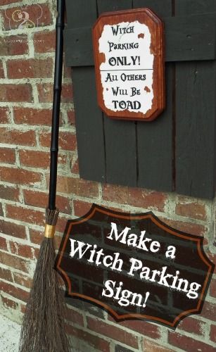 For a cute and funny decoration, make your own Witch Parking Sign! It’s really simple! Halloween Themed Drinks, Halloween Yard Signs, Halloween Themed Food, Witches Broomsticks, Happy Haunting, Parking Sign, Handprint Crafts, Parking Signs, Wood Stain