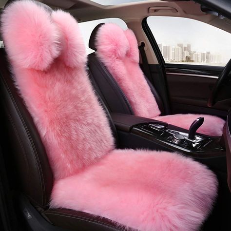 Pink Car Carpet, Pink Car Interior, Sheepskin Car Seat Covers, Pink Car Seat Covers, Pink Ferrari, Pink Car Seat, Pink Car Accessories, Pink Cars, Bling Car Accessories