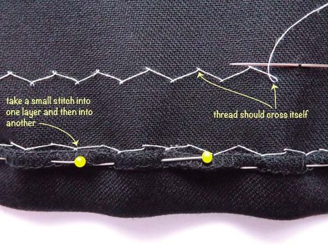 How to hand sew an invisible hem - Inseam Studios Hand Sewing Alterations, Invisible Hem Stitch By Hand, Invisible Hem, Sew Tutorials, Sewing Hems, Sewing Garments, Couture Techniques, Hand Sewing Projects, Start Sewing