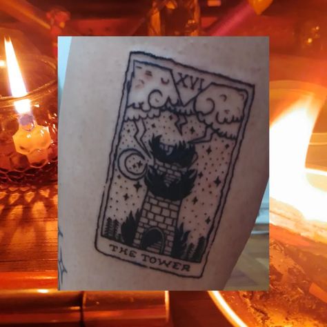 Tarot tattoo Tower Tattoo, Tarot Tattoo, The Tower, Tatting, Novelty Lamp, Tower, Portfolio, Tattoos