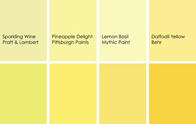 Cooking With Color: When to Use Red in the Kitchen Yellow Siding, Yellow Accent Wall, Orange Accent Walls, Yellow Accent Walls, Pineapple Delight, Pittsburgh Paint, Shutter Colors, Red Licorice, Kelly Moore