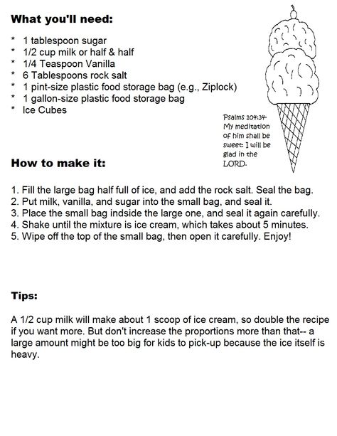 In A Bag Recipes, Baggie Ice Cream, Ice Cream Sundae Recipe, Awana Ideas, Ice Cream In A Bag, Sundae Recipes, Icecream In A Bag, Making Homemade Ice Cream, Kids Homemade