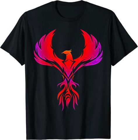 Phoenix Bird Sunset Mythical Creature T-Shirt Phoenix Abstract, Bird Sunset, Abstract Shirt, Phoenix Bird, Mythical Creature, Jersey Design, Mythical Creatures, Shop Top, Fashion Brands