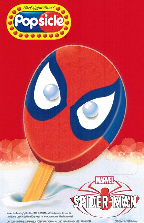 Spider-Man Bar Spiderman Popsicle, Character Popsicles, Man Aesthetic, Food Project, Ice Scream, Man Bars, Ice Cream Pops, Ghost Spider, Brand Pop