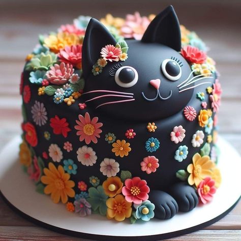 Kitten Cake, Torte Creative, Birthday Cake For Cat, Excited For Christmas, Animal Cakes, Cake Decorating Designs, Cat Cake, Crazy Cakes, Novelty Cakes