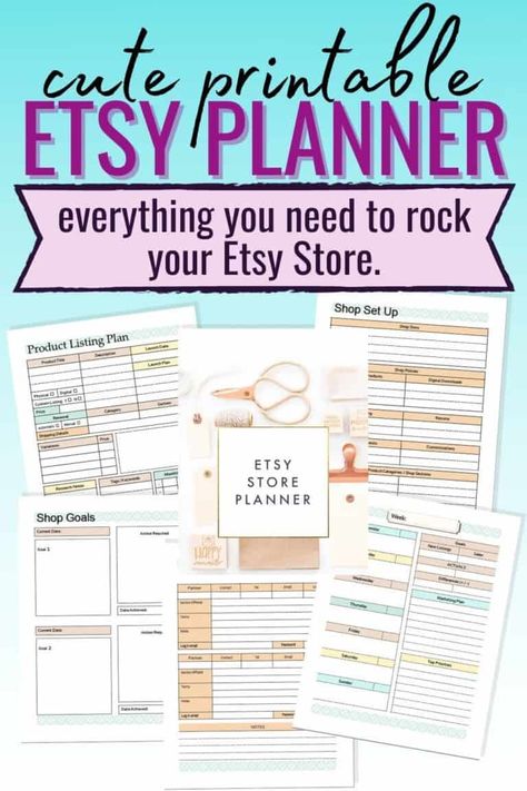 Business Planner Printables, Etsy Business Plan, Starting Etsy Shop, Etsy Planner, Business Printables, Wedding Planner Printables, Small Business Planner, Etsy Seo, Work Planner