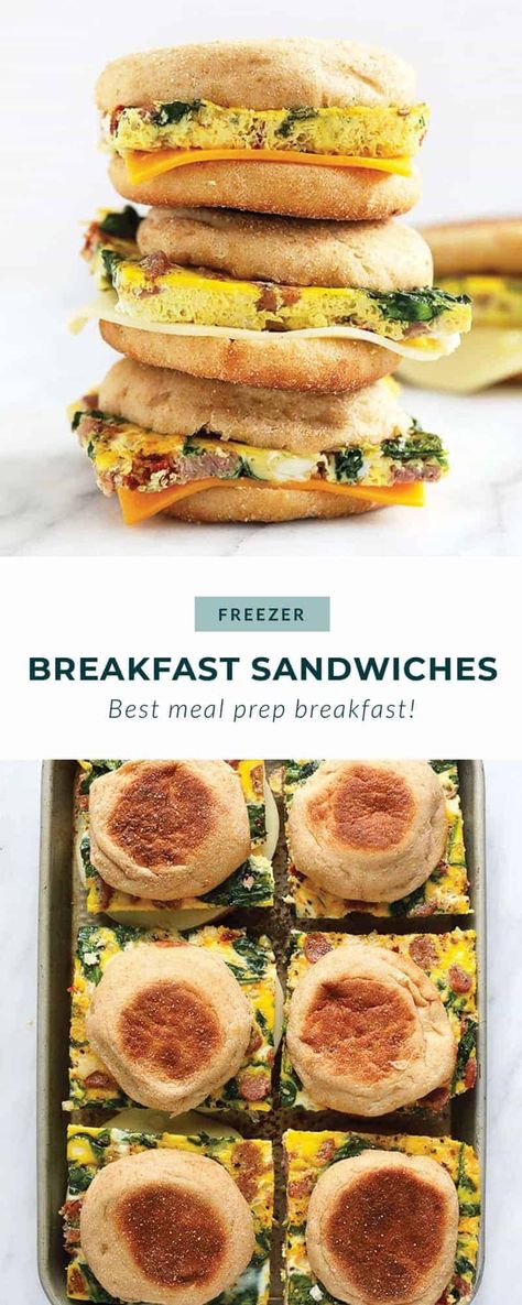 Ultimate Freezer Breakfast Sandwiches - Fit Foodie Finds Healthy Cheap Breakfast Meal Prep, Healthy Pregnant Breakfast, Meal Prep Egg Sandwich, Pregnant Meal Prep, Easy Healthy Pregnancy Meals, Breakfast Sandwich Freezer, Postpartum Breakfast, Postpartum Meal Prep, Meal Prep Essentials