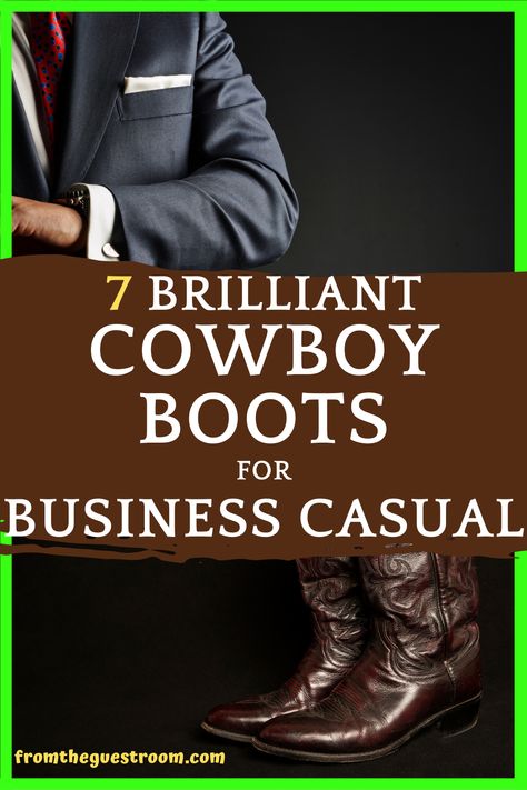 A man wears a suit and a pair of cowboy boots. Tacova Boots Outfit Men, Cowboy Business Casual, Cowboy Boot Work Outfit, Business Casual With Cowboy Boots, Cowboy Boots With Suits Men, Business Casual Cowboy Boots, Work Boots Men Outfit, Men’s Cowboy Boots Outfit, Dressy Cowboy Outfits Men