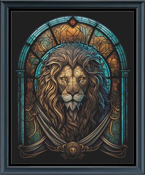 Stained Glass Lion Cross Stitch Pattern 3 Sizes Pattern - Etsy Stained Glass Lion, Stained Glass Cross Stitch, Lion Cross Stitch, Stained Glass Cross, Glass Cross, Size Pattern, Cross Stitch Pattern, Stitch Pattern, Stitch Patterns