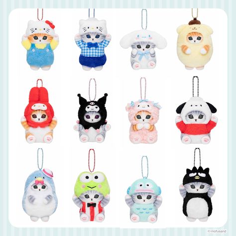 Cat Keychain, Anime Monochrome, Lol Dolls, Cute Stuffed Animals, Cute Keychain, Cute Toys, Sanrio Characters, Toy Figures, Scrapbook Stickers