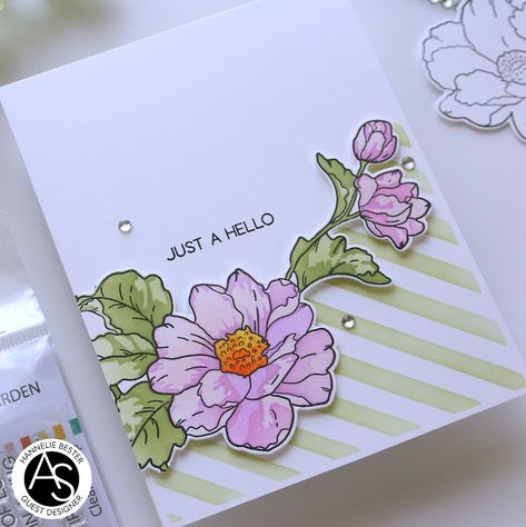 Garden Layering, Clean And Simple Cards, Make Clean, Centre Piece, Coloured Pencils, Alcohol Markers, Card Making Techniques, Centre Pieces, Floral Cards