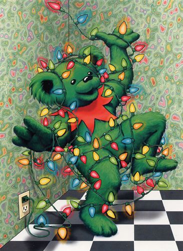 Grateful Dead Dancing Bear -- Merry Christmas! by Zooomabooma, via Flickr Grateful Dead Poster, Christmas Lights Wallpaper, Lights Wallpaper, Grateful Dead Bears, Grateful Dead Dancing Bears, Dancing Bears, Christmas Holiday Cards, Holiday Greeting Cards, Grateful Dead