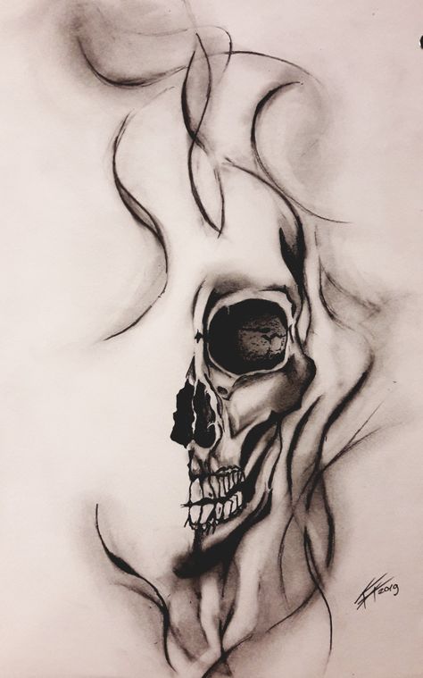 Mean Skull Tattoo, Half Skull Tattoo Design, Skull Rib Tattoo, Feminine Skull Tattoo Sleeve, Creepy Skull Tattoo, Skull Tattoo Feminine, Half And Half Tattoos, 3 Skulls Tattoo, Skull Tattoo Shoulder