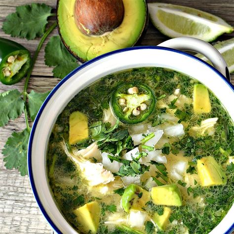 Spicy Lime Avocado Soup Avocado Soup Recipes, Chicken Lime Soup, Chicken Lime, Lime Soup, Avocado Soup, Mexican Flavors, Soup And Stew, Nasi Goreng, Lime Chicken