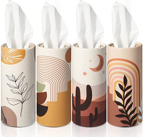 Travel Tissues, Tissue Holder For Car, Tissue Box Crafts, Recycle Craft Projects, Car Tissue Holder, Tissue Paper Roll, Facial Tissues, Ice Cream Stick, Counter Decor