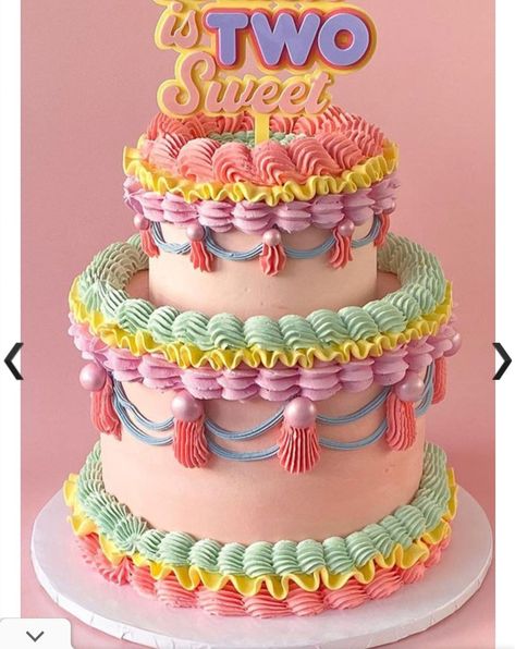 Fondant Two Tier Cake, Valentines Lambeth Cake, Vintage Piped Birthday Cake, 2 Tier Lambeth Cake, Two Tier Lambeth Cake, Wedding Cake Creative, Vintage Lambeth Cake, Rainbow Vintage Cake, Retro Birthday Cake Vintage