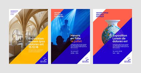 City of Nevers, by Graphéine Defected Croatia, City Branding, Poster Design Layout, Poster Ads, Poster Layout, Fitness Design, Shopping Centre, Layout Inspiration, Annual Report