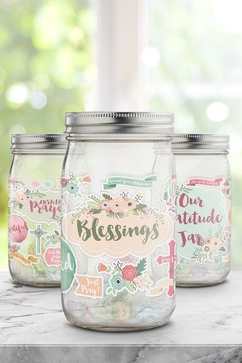 Gratitude Jar Printable, Gratitude Jars, Blessing Jar, Blessings Jar, Jar Printable, Prayer Jar, Quote Jar, Memory Jars, Showers Of Blessing