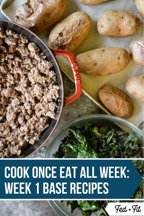 With three simple ingredients of ground beef, potatoes, and kale your meal prep will be done quickly and will result in three recipes you can make during the week. #quick #paleo Pork Meal Prep, Cook Once Eat All Week, Organic Dinner Recipes, Quick Paleo, Potatoes And Kale, Beef Potatoes, Meal Schedule, Paleo Meal Prep, Delicious Paleo Recipes