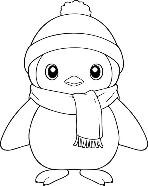 Cute Penguin Coloring Pages, Penguin Clipart Black And White, Christmas Penguin Drawing, Cute Penguin Drawing, Penguin Vector, Penguin Clipart, Penguin Pictures, Penguin Illustration, Illustration Black And White