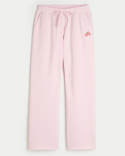 Hollister Sweatpants, Straight Sweatpants, Holiday Wishlist, Hollister Pants, Strawberry Print, Teen Clothing, Fleece Sweatpants, Christmas Wishlist, Womens Sweatpants