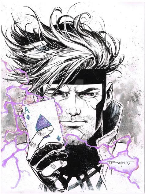 Gambit Drawing, Gambit Wallpaper, Gambit X Men, Xman Marvel, Gambit Marvel, Xmen Art, Rogue Gambit, Marvel Tattoos, Marvel Drawings