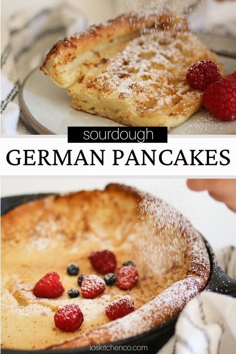 Sourdough Discard Dutch Baby Pancake, Discard Dutch Baby, Clever Carrot Sourdough Pancakes, Sourdough Discard German Pancake, Sourdough Puff Pancake, Dutch Baby Pancake Sourdough, Sourdough Baked Pancake, Discarded Sourdough Pancakes, Sourdough Pancakes Recipe Discard