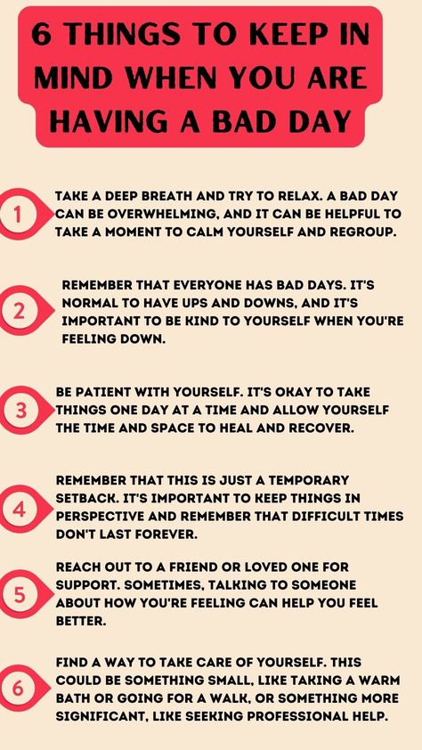 Bad Place Mentally, Bad Day Remedies, What To Say When Someone Is Having A Bad Day, Things To Cheer You Up On A Bad Day, Self Care After A Bad Day, Feeling Down Quotes Bad Day, Bad Mental Day, Mindfullness Quotes, Feeling Down Quotes