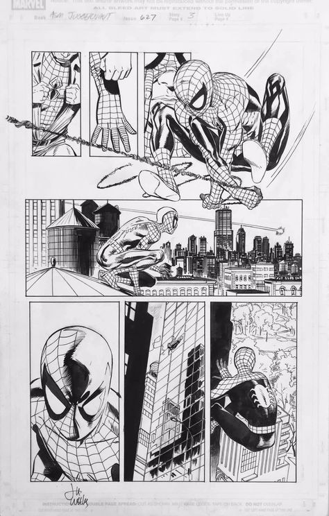 Amazing Spider man 627 by Lee Weeks Comic Art Spiderman Comic Coloring Pages, Marvel Comic Book Panels, Spider Man Panels, Comic Design Layout, Spider Man Manga, Marvel Comic Panels, Black And White Comic Art, Spider Man Room, Epq Ideas