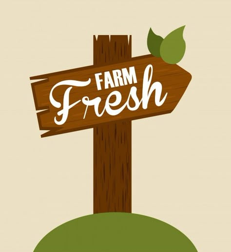 Farm fresh wooden sign | Free Vector #Freepik #freevector #business #arrow #wood #leaf Farm Animal Signs, Produce Signs, Farm Cartoon, Animal Signs, Wood Leaf, Farm Activities, Farm Scene, Landscape Background, Pet Signs