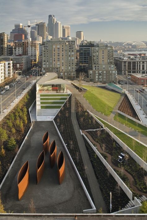 Olympic Sculpture Park. Seattle. Weiss Manfredi. Weiss Manfredi, Olympic Sculpture Park, Seattle Architecture, Urban Model, Seattle Art Museum, Landform, Seattle Art, Park Pictures, Landscape And Urbanism